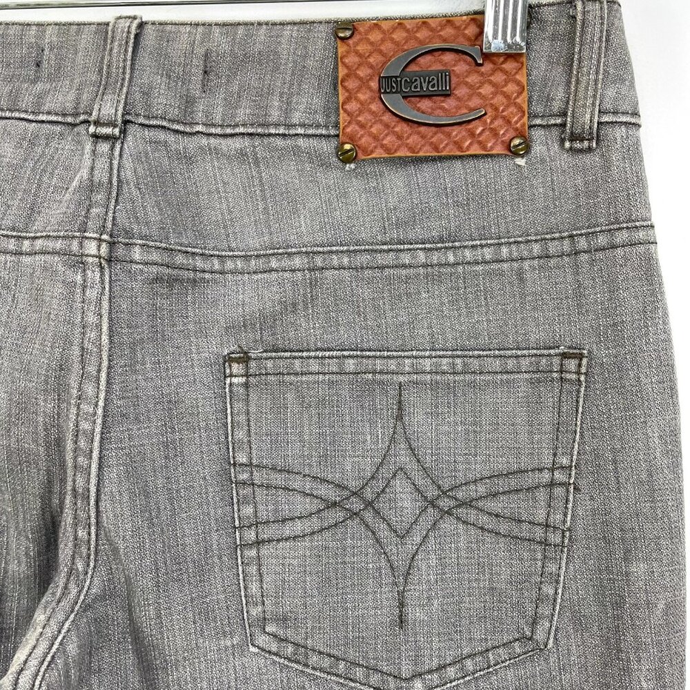 Just Cavalli Womens 26‎ Gray Jeans Straight Leg Denim Mid Rise Made in Italy